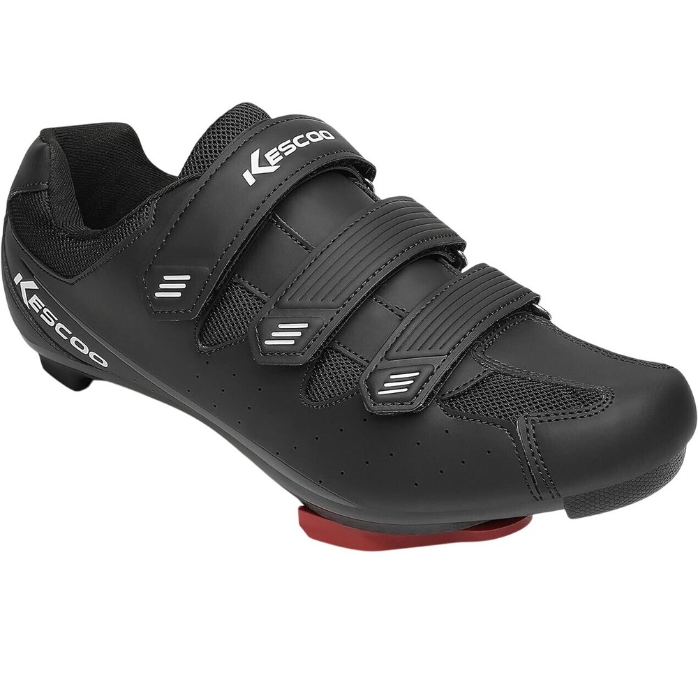 KESCOO Cycling Shoes Indoor Bike Riding Spin Shoes Road Bike Shoes Black 6.5